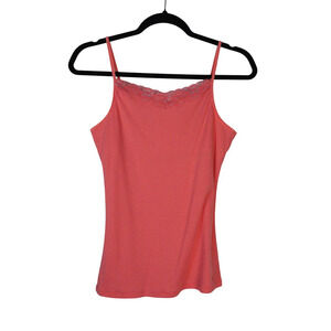 Y2K Justice Lace Trim Cami Tank Pink Sz 16 Girls XS Women's Feminine Dainty